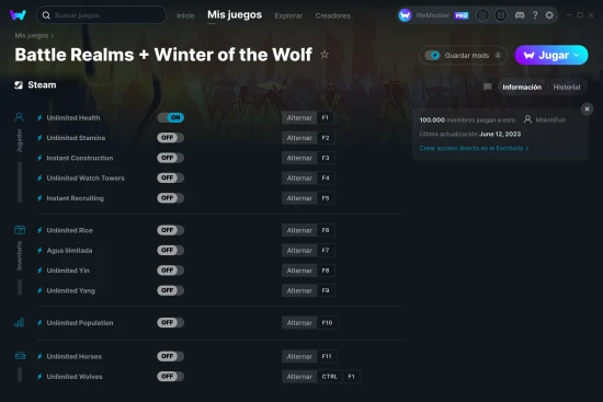 captura de pantalla de las trampas de Battle Realms + Winter of the Wolf