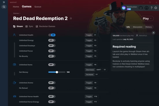 Red Dead Redemption 2 cheats screenshot