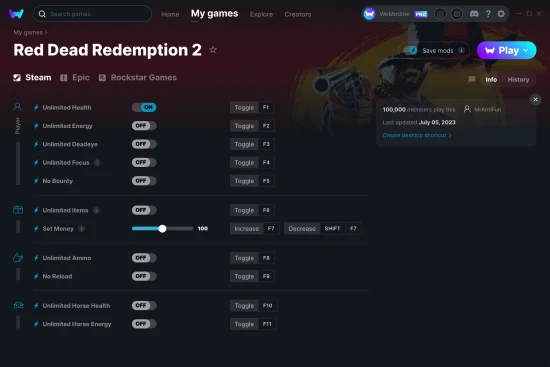 Red Dead Redemption 2 cheats screenshot