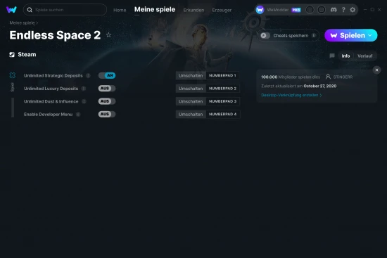 Endless Space 2 Cheats Screenshot