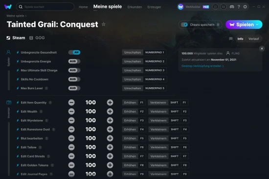 Tainted Grail: Conquest Cheats Screenshot