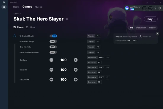 Skul: The Hero Slayer cheats screenshot