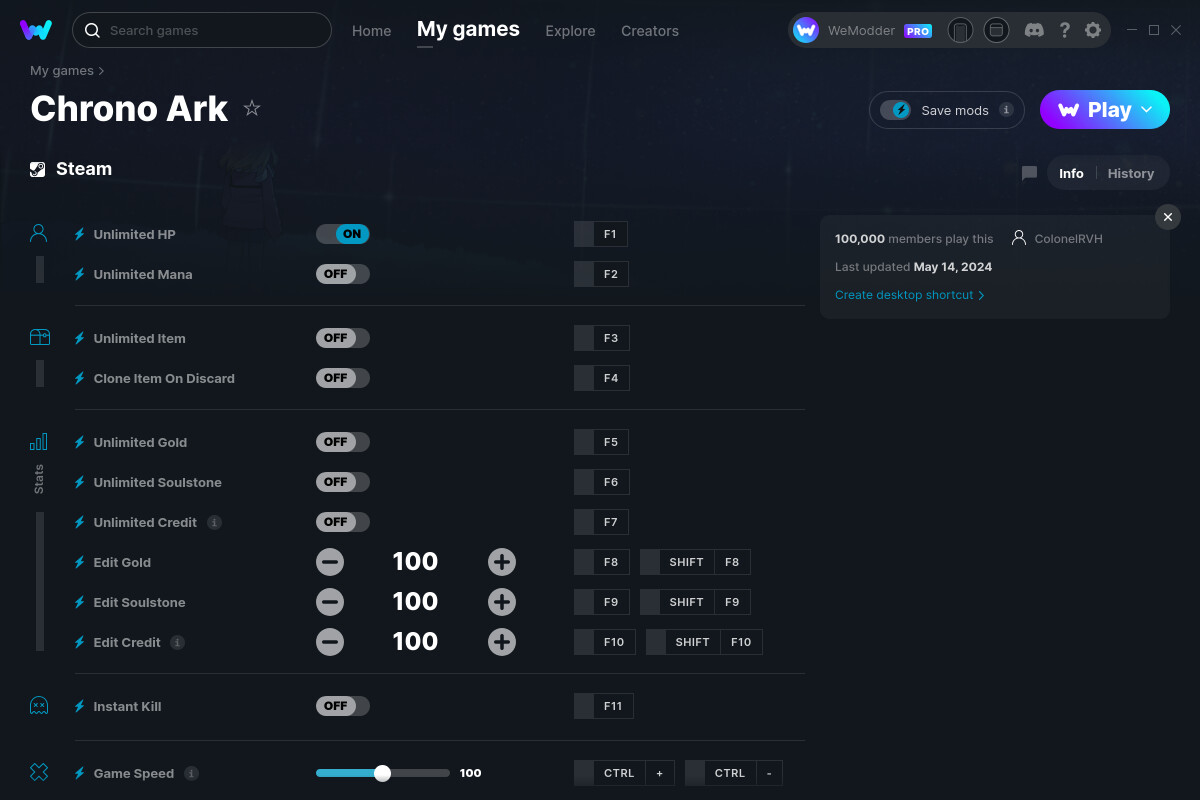 Chrono Ark Cheats And Trainer For Steam Trainers WeMod Community Chrono ark cheats and trainer for steam trainers wemod community