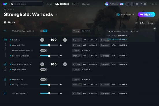 Stronghold: Warlords cheats screenshot