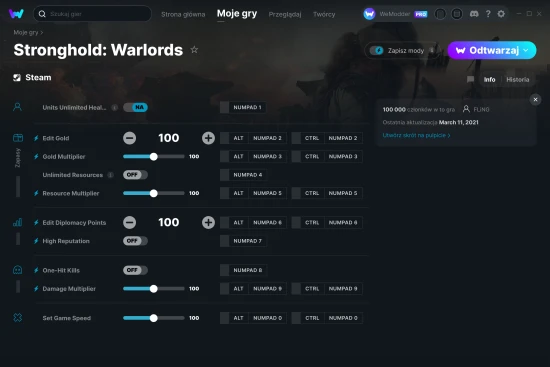 cheaty Stronghold: Warlords zrzut ekranu