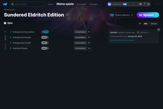 Sundered Eldritch Edition Cheats Screenshot