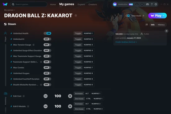 DRAGON BALL Z: KAKAROT cheats screenshot