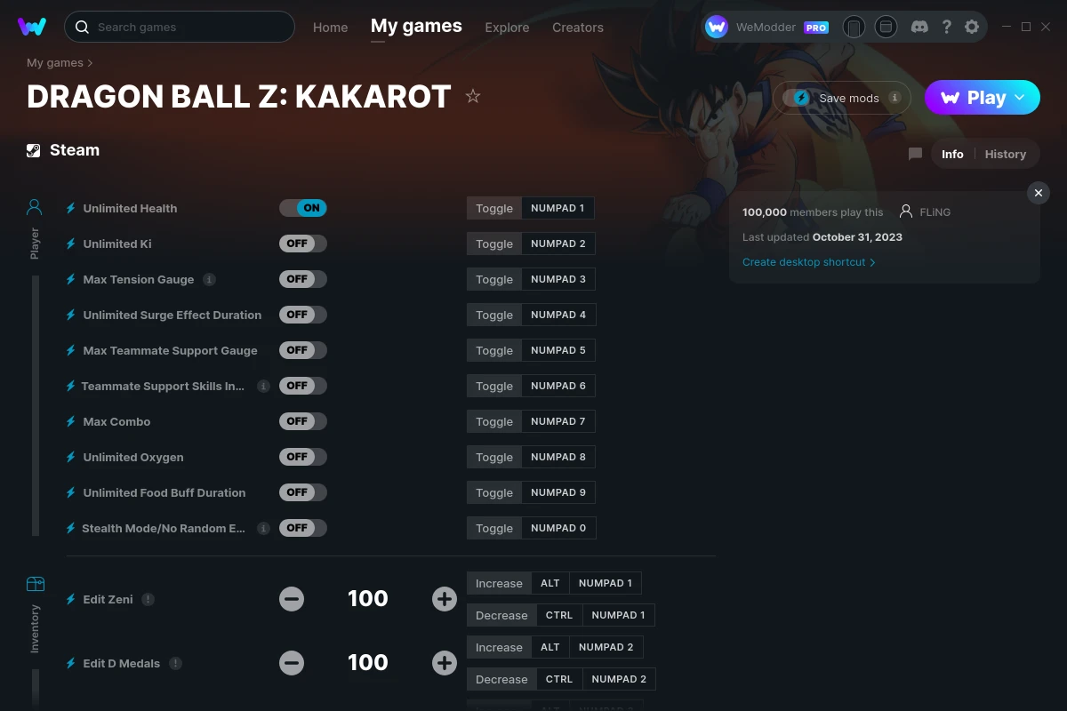 Trainer Dragon Ball Z: Kakarot {FLiNG} - Trainers & Hacks Offline