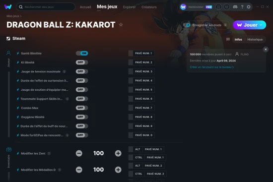 Capture d'écran de triches de DRAGON BALL Z: KAKAROT