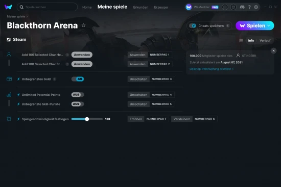 Blackthorn Arena Cheats Screenshot