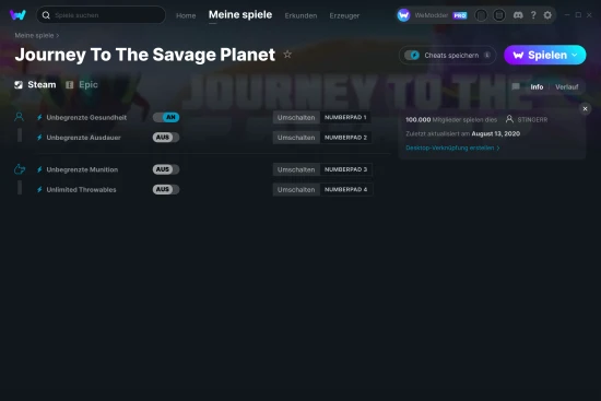 Journey To The Savage Planet Cheats Screenshot