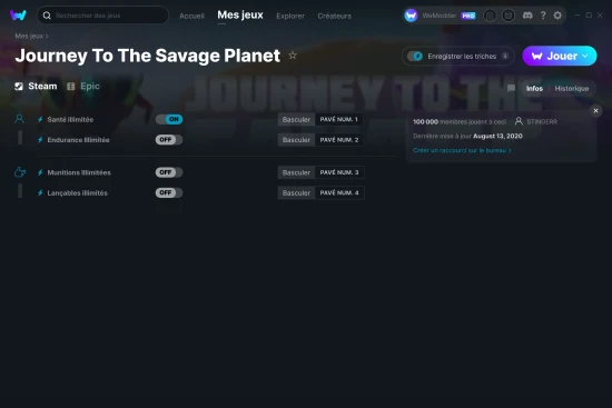 Capture d'écran de triches de Journey To The Savage Planet