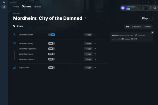Mordheim: City of the Damned cheats screenshot