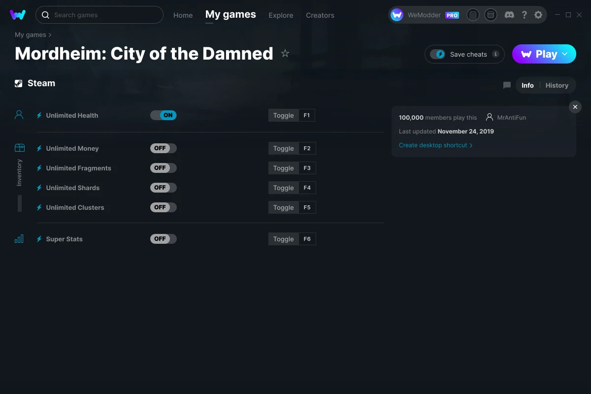 Mordheim: City of the Damned cheats screenshot