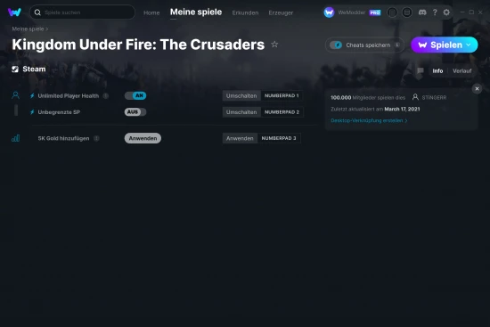 Kingdom Under Fire: The Crusaders Cheats Screenshot