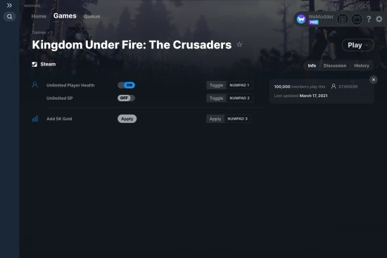 Kingdom Under Fire: The Crusaders cheats screenshot