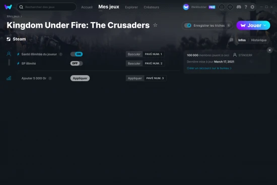 Capture d'écran de triches de Kingdom Under Fire: The Crusaders