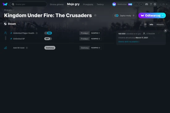 cheaty Kingdom Under Fire: The Crusaders zrzut ekranu
