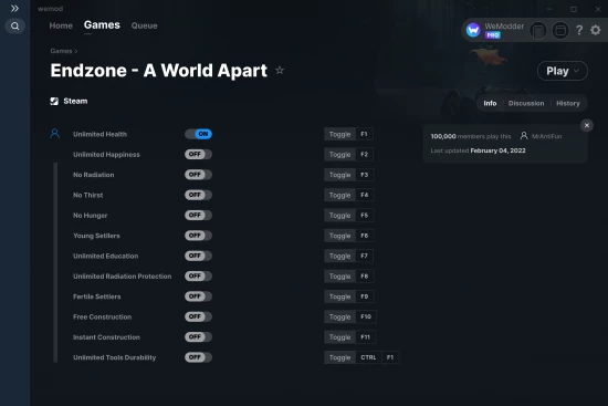 Endzone - A World Apart cheats screenshot