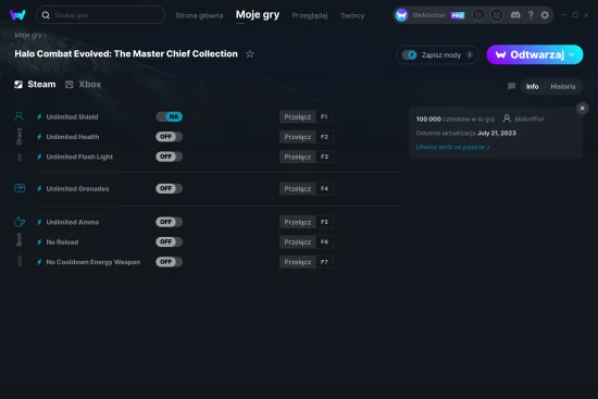 cheaty Halo Combat Evolved: The Master Chief Collection zrzut ekranu