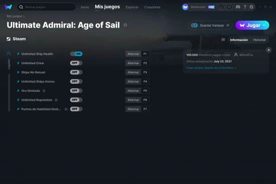 captura de pantalla de las trampas de Ultimate Admiral: Age of Sail