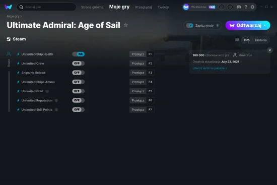 cheaty Ultimate Admiral: Age of Sail zrzut ekranu