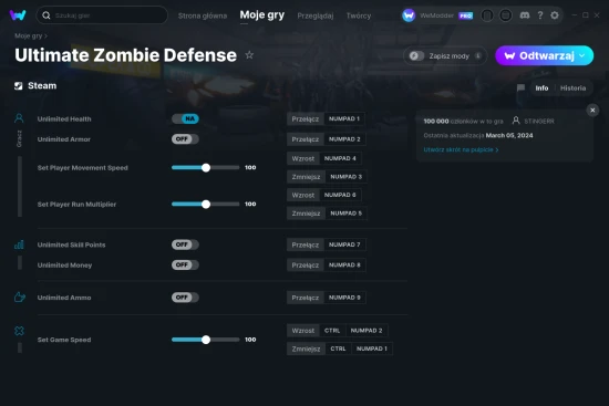 cheaty Ultimate Zombie Defense zrzut ekranu