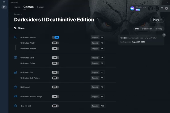 Darksiders II Deathinitive Edition cheats screenshot