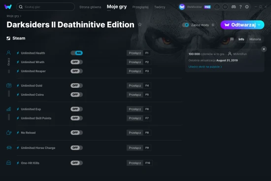 cheaty Darksiders II Deathinitive Edition zrzut ekranu