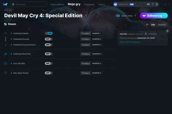 cheaty Devil May Cry 4: Special Edition zrzut ekranu