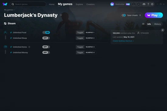Lumberjack's Dynasty cheats screenshot