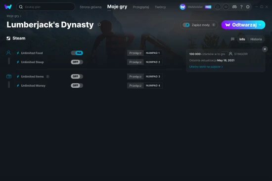 cheaty Lumberjack's Dynasty zrzut ekranu