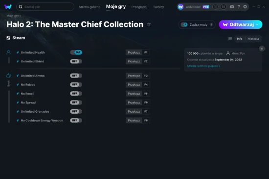 cheaty Halo 2: The Master Chief Collection zrzut ekranu
