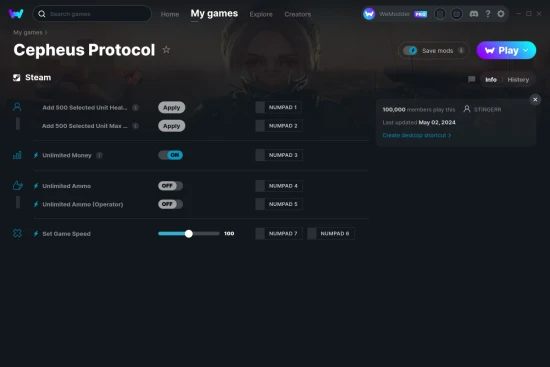 Cepheus Protocol cheats screenshot