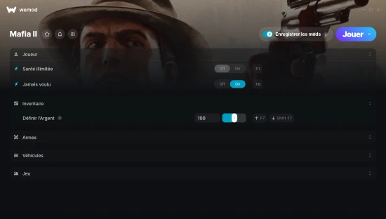 Capture d’écran des cheats pour Mafia II