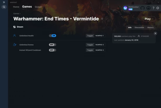 Warhammer: End Times - Vermintide cheats screenshot