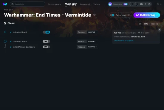 cheaty Warhammer: End Times - Vermintide zrzut ekranu