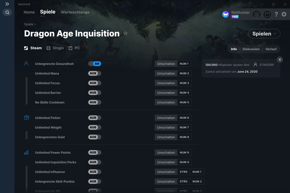 Dragon Age Inquisition Cheats Und Trainer Fur Pc Wemod