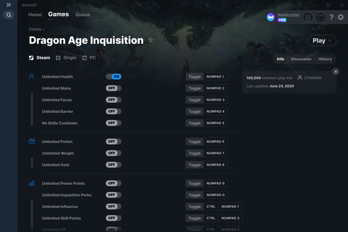 Dragon Age Inquisition Cheats and Trainer for Steam Trainers WeMod
