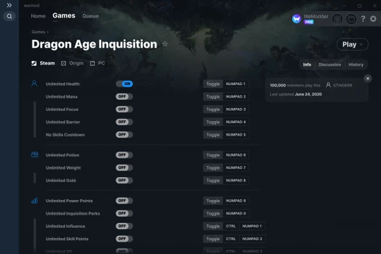 Dragon Age Inquisition cheats screenshot