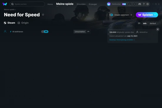 Need for Speed Cheats Screenshot