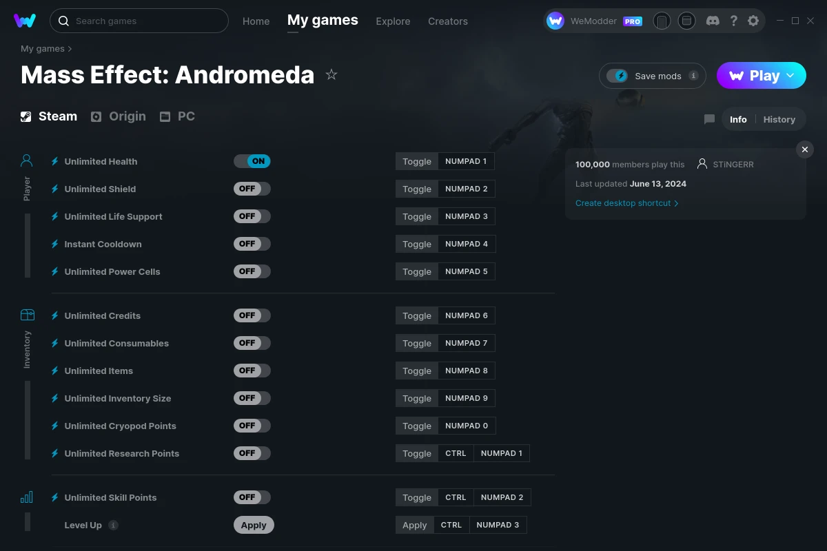 Mass Effect: Andromeda Cheats & Trainers for PC | WeMod