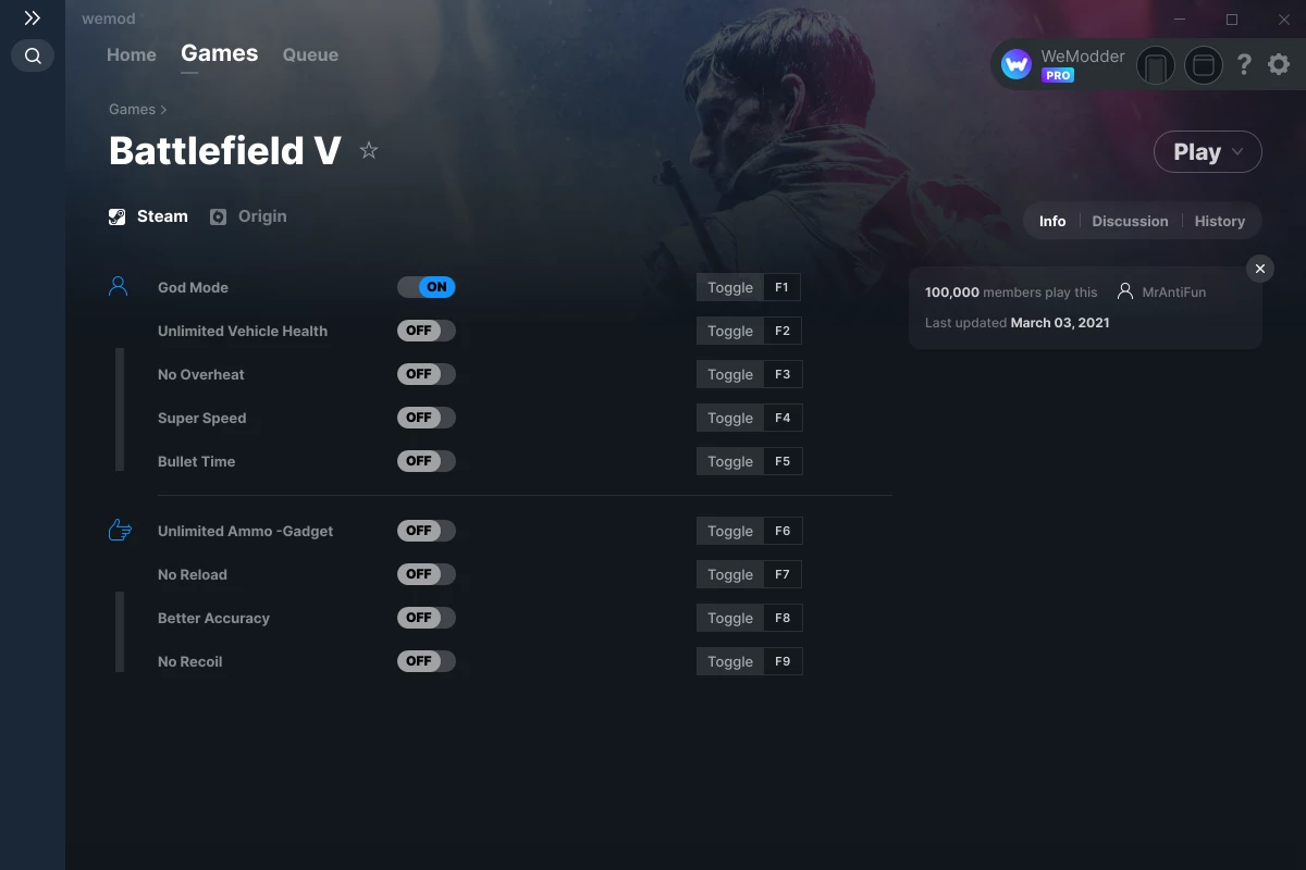 Battlefield V Cheats And Trainers For Pc Wemod