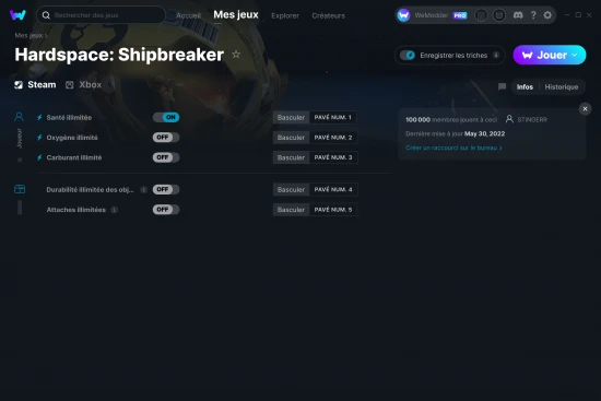 Capture d'écran de triches de Hardspace: Shipbreaker