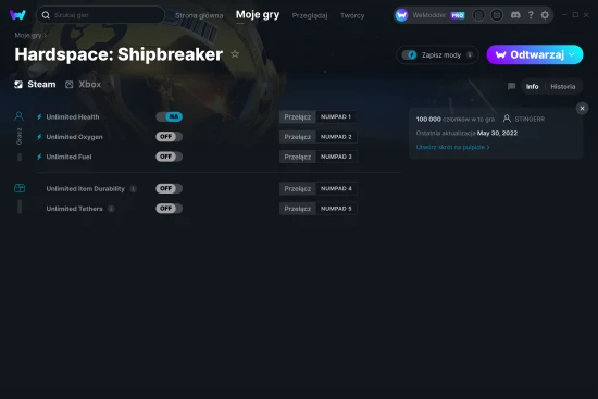 cheaty Hardspace: Shipbreaker zrzut ekranu
