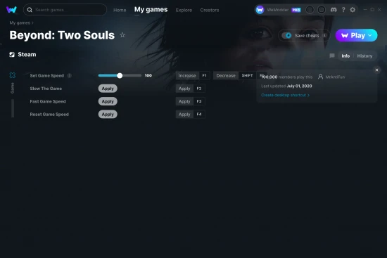 Beyond: Two Souls cheats screenshot