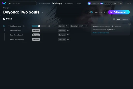 cheaty Beyond: Two Souls zrzut ekranu