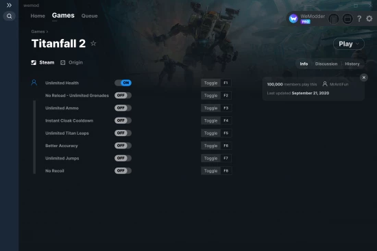Titanfall 2 cheats screenshot