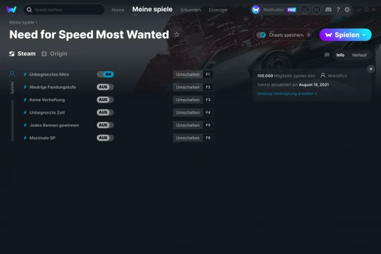 Need for Speed Most Wanted Cheats Screenshot