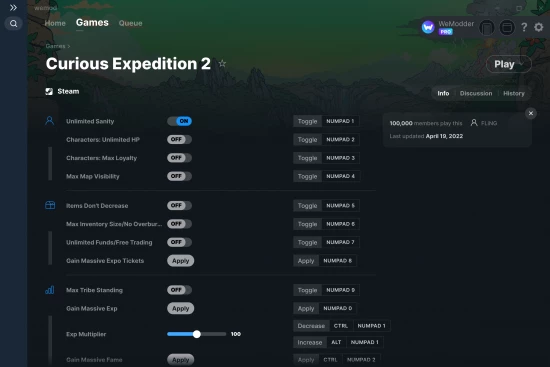Curious Expedition 2 cheats screenshot